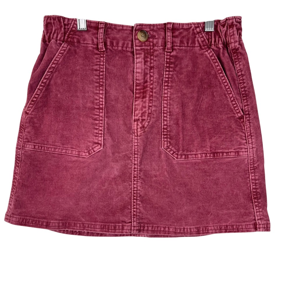 American Eagle Super Stretch Corduroy Mini‎ Skirt Berry Pink Womens Size 4